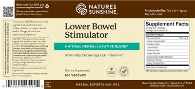 Photo of the Nature's Sunshine Lower Bowel Stimulator label