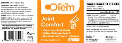 Photo of the OmneDiem Joint Comfort label