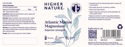 Photo of the Higher Nature Atlantic Marine Magnesium label