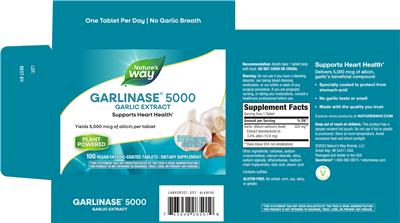Photo of the Nature's Way Garlinase 5000 label