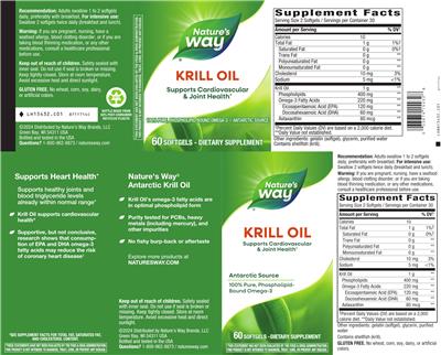 Photo of the Nature's Way Krill Oil label