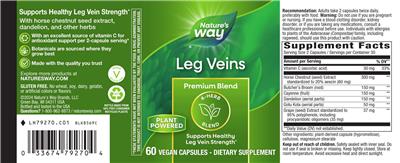 Photo of the Nature's Way Leg Veins label