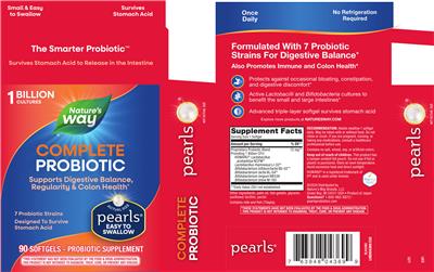 Label of Complete Probiotic Pearls 1 Billion