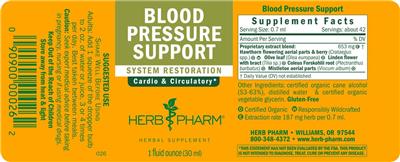 Photo of the Herb Pharm Blood Pressure Support label
