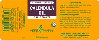 Photo of the Herb Pharm Calendula Oil label