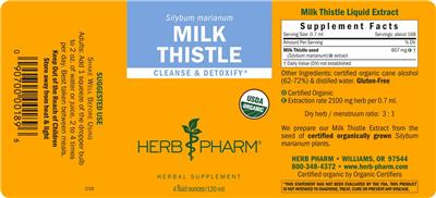 Photo of the Herb Pharm Milk Thistle label