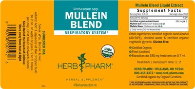 Photo of the Herb Pharm Mullein Blend label