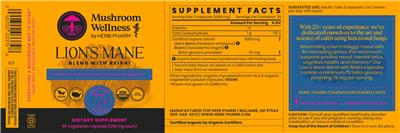 Photo of the Mushroom Wellness by Herb Pharm Lion's Mane label