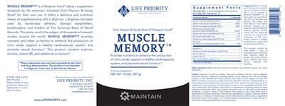 Photo of the Life Priority Muscle Memory label