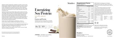 Photo of the Shaklee Energizing Soy Protein Natural Vanilla label