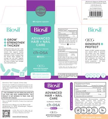 Photo of the Biosil Advanced Hair + Nail Care label