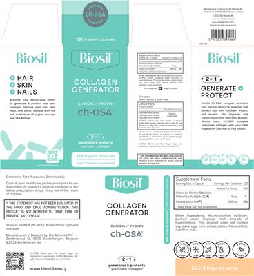 Photo of the Biosil Collagen Generator label
