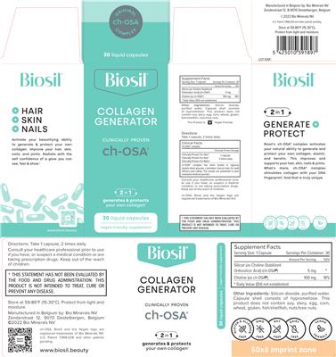 Photo of the Biosil Collagen Generator label