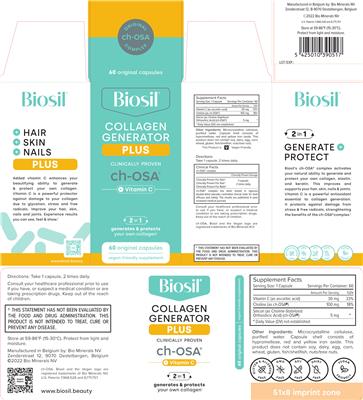 Photo of the Biosil Collagen Generator Plus label