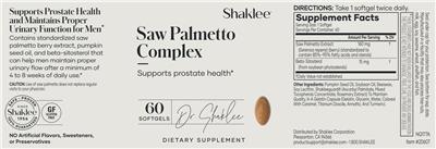 Photo of the Shaklee Saw Palmetto Complex label