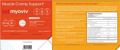 Photo of the myoviv Muscle Cramp Support Sunny Orange label