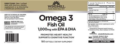 Original label: Omega 3 Fish Oil 1,000 mg with EPA & DHA