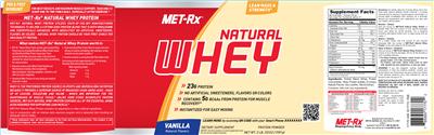 Photo of the MET-Rx Natural Whey Vanilla label