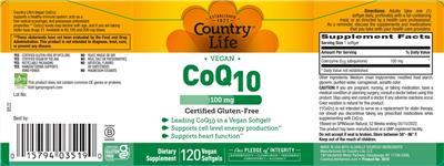 Originaletikett: Vegan CoQ10 100 mg