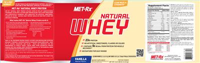 Photo of the MET-Rx Natural Whey Vanilla label