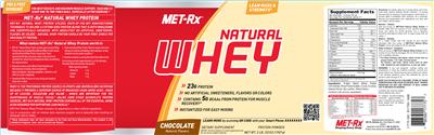 Photo of the MET-Rx Natural Whey Chocolate label
