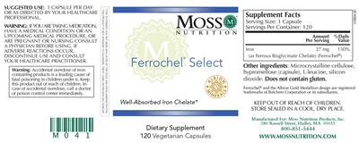 Photo of the Moss Nutrition Ferrochel Select label