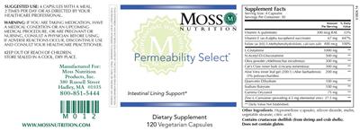 Photo of the Moss Nutrition Permeability Select label