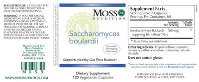 Photo of the Moss Nutrition Saccharomyces Boulardii label