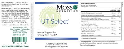 Photo of the Moss Nutrition UT Select label