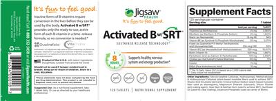 Photo of the Jigsaw Health Activated B w/SRT label