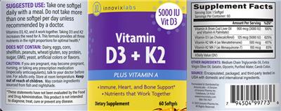 Originaletikett: Vitamin D3 + K2