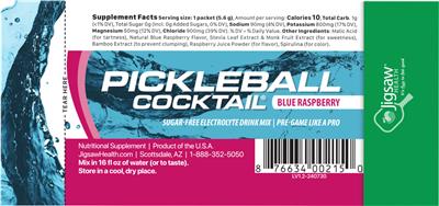 Photo of the Jigsaw Health Pickleball Cocktail Blue Raspberry label