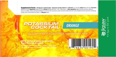 Photo of the Jigsaw Health Potassium Cocktail Orange Sugar-Free label