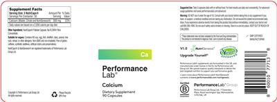Photo of the Performance Lab Calcium label