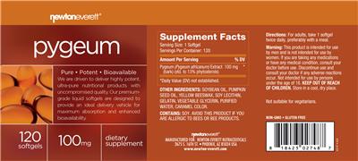 Photo of the NewtonEverett Pygeum 100 mg label