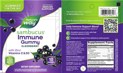 Photo of the Nature's Way Sambucus Immune Gummy Elderberry label