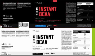 Photo of the Body Attack Sports Nutrition Extreme Instant BCAA Energy Drink Flavour label