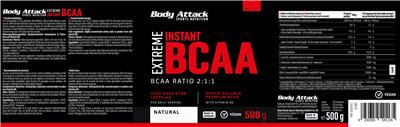 Photo of the Body Attack Sports Nutrition Extreme Instant BCAA Natural label