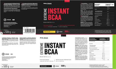 Photo of the Body Attack Sports Nutrition Extreme Instant BCAA Pina Colada Flavour label