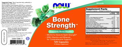 Photo of the NOW Bone Strength label
