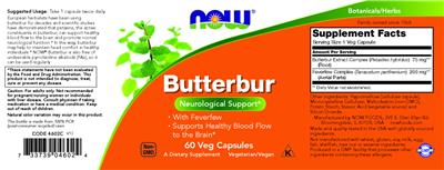 Photo of the NOW Butterbur label