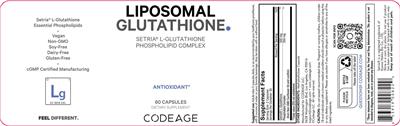 Photo of the Codeage Liposomal Glutathione label