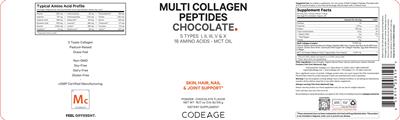 Photo of the Codeage Multi Collagen Peptides Chocolate Flavor label