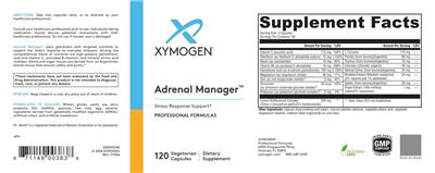 Photo of the XYMOGEN Adrenal Manager label