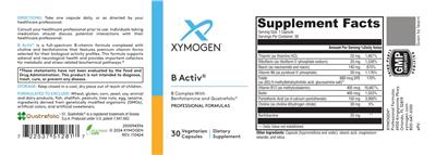 Photo of the XYMOGEN B Activ label