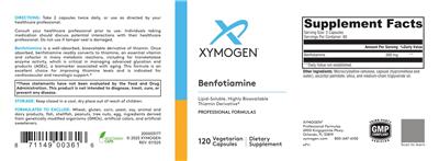 Photo of the XYMOGEN Benfotiamine label