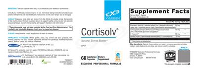 Photo of the XYMOGEN Cortisolv label