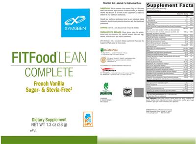 Photo of the XYMOGEN FITFood Lean Complete French Vanilla Sugar- & Stevia-Free label
