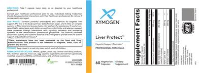 Photo of the XYMOGEN Liver Protect label