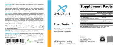 Photo of the XYMOGEN Liver Protect label